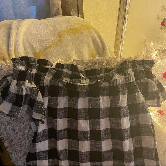 Anthropologie Corey Lynn Calter Gingham Plaid Off the Shoulder Mini Dress - Picture 12 of 12